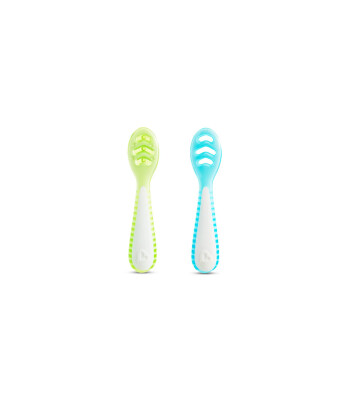 Munchkin Yumuşak Bebek Beslenme Alıştırma Kaşıkları (4+ Ay) // Yeşil - Mavi