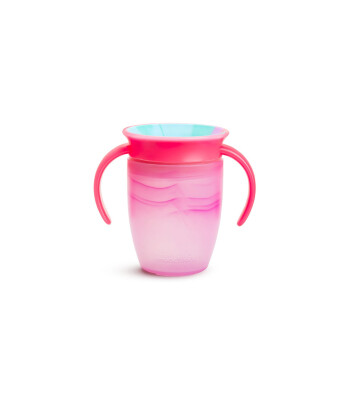 Munchkin Özel Seri Mucize 360 Tropical Kulplu Alıştırma Bardağı // Mor