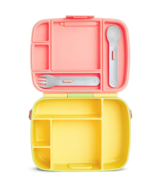 Munchkin Bölmeli Yemek Tası // Yeşil-Sarı-Pembe