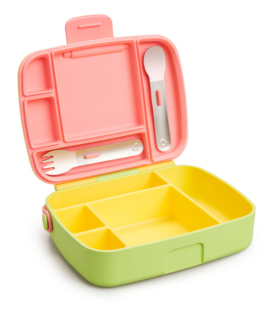 Munchkin Bölmeli Yemek Tası // Yeşil-Sarı-Pembe