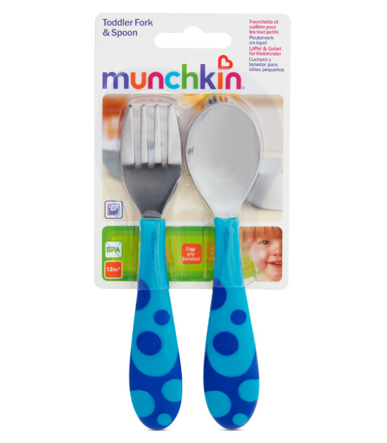 Munchkin Çocuk Metal Çatal ve Kaşık Seti // Mavi