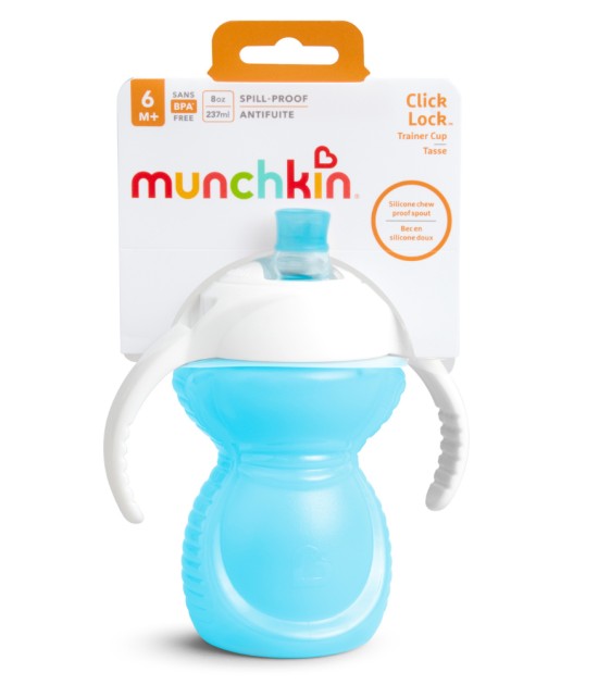 Munchkin Tıklama Kilitli Uçlu Kulplu Alıştırma Bardağı // Mavi