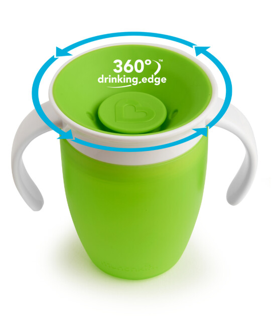 Munchkin Mucize 360° Kulplu Alıştırma Bardağı // Yeşil