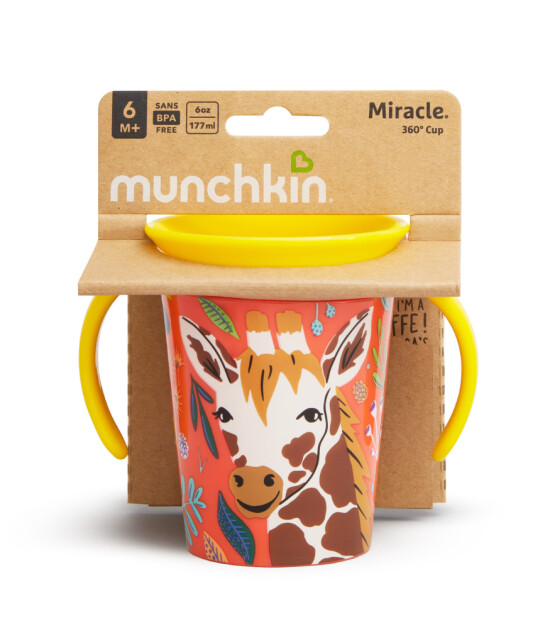Munchkin Mucize 360 Wildlove Kulplu Alıştırma Bardağı // Zürafa