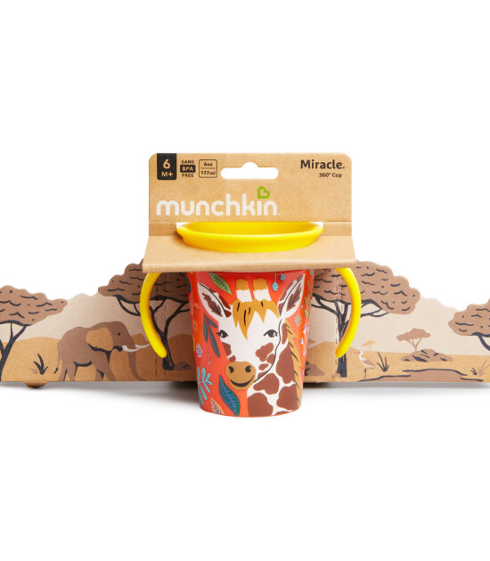 Munchkin Mucize 360 Wildlove Kulplu Alıştırma Bardağı // Zürafa