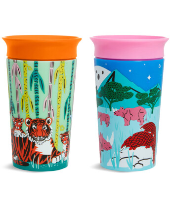 Munchkin Mucize 360 Wildlove Alıştırma Bardağı (2 Adet) // Gergedan - Kaplan