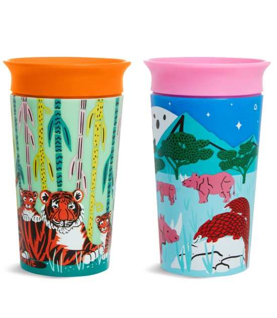 Munchkin Mucize 360 Wildlove Alıştırma Bardağı (2 Adet) // Gergedan - Kaplan