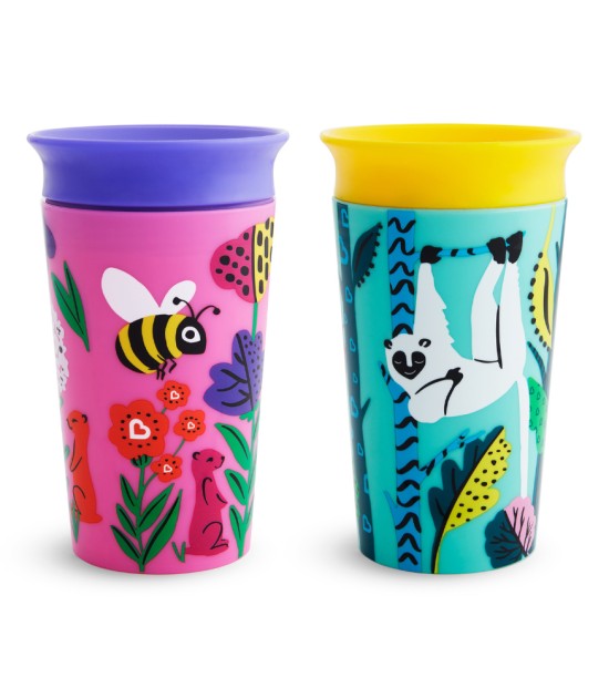 Munchkin Mucize 360° Wildlove Alıştırma Bardağı (2 Adet) // Lemur - Arı