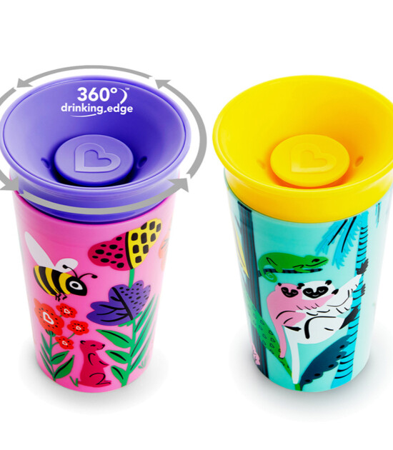 Munchkin Mucize 360° Wildlove Alıştırma Bardağı (2 Adet) // Lemur - Arı