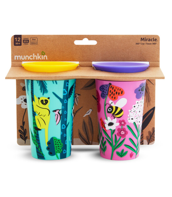 Munchkin Mucize 360° Wildlove Alıştırma Bardağı (2 Adet) // Lemur - Arı