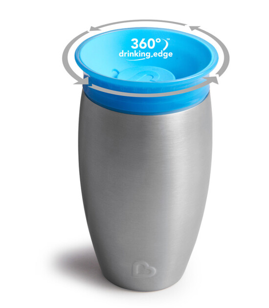 Munchkin Mucize 360 Çelik Alıştırma Bardağı // Mavi
