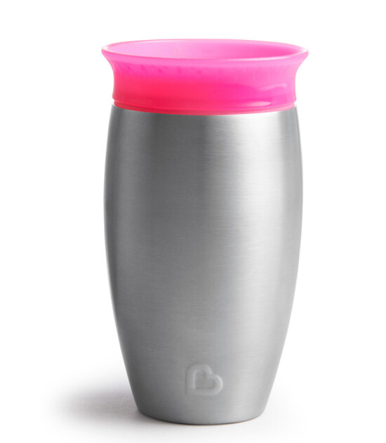 Munchkin Mucize 360 Çelik Alıştırma Bardağı // Pembe