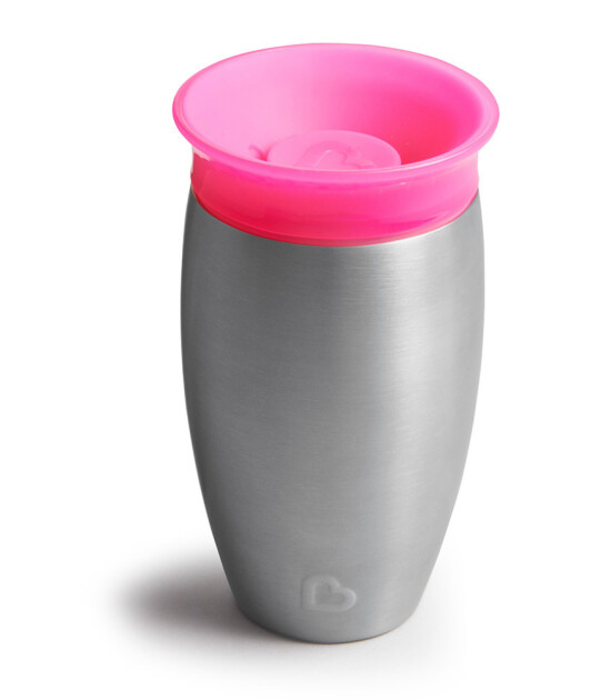 Munchkin Mucize 360 Çelik Alıştırma Bardağı // Pembe