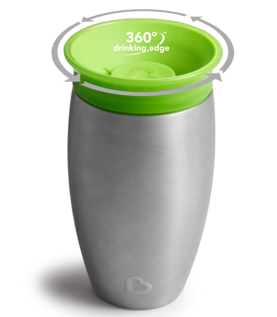 Munchkin Mucize 360 Çelik Alıştırma Bardağı // Yeşil