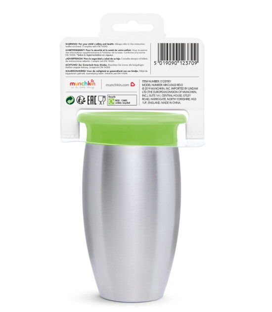 Munchkin Mucize 360 Çelik Alıştırma Bardağı // Yeşil