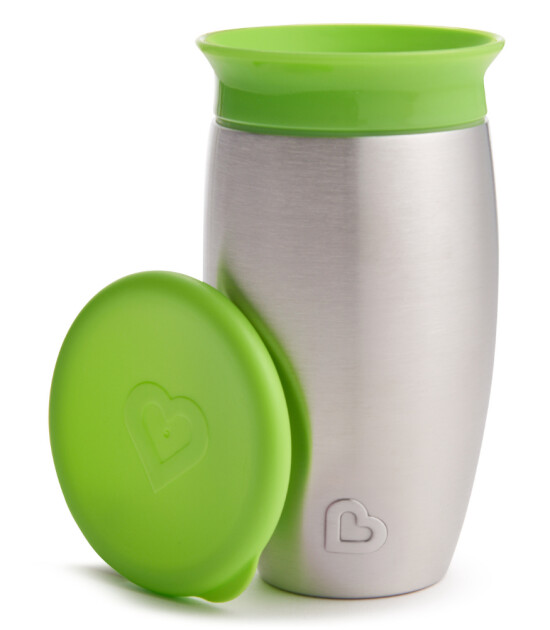 Munchkin Mucize 360 Çelik Alıştırma Bardağı // Yeşil