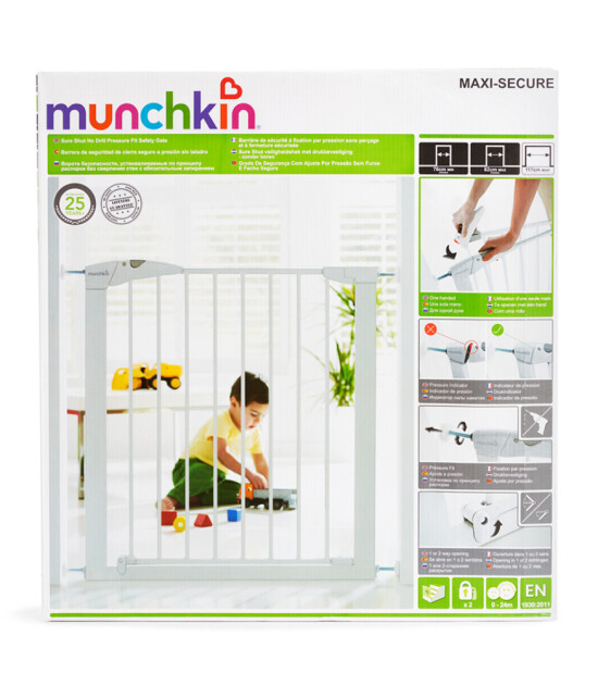 Munchkin Maxi-Secure Bebek Güvenlik Kapısı (76cm-82cm) // Beyaz-Beyaz