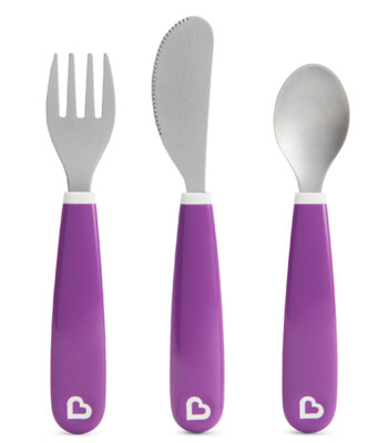 Munchkin Splash Çatal Bıçak Kaşık Set // Mor
