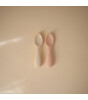 Mushie Başlangıç Silikon Kaşık Set // Blush - Shifting Sand