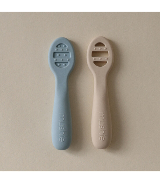 Mushie Başlangıç Kaşık Seti // Cambridge Blue - Shifting Sand