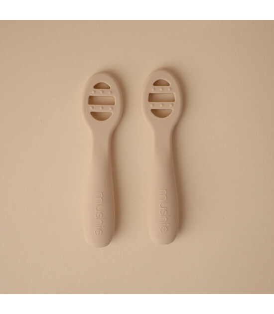 Mushie Başlangıç Kaşık Seti // Cambridge Blue - Shifting Sand