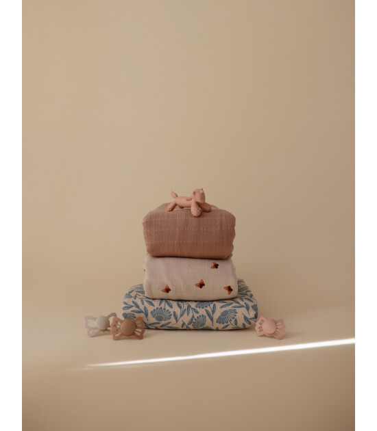 Mushie Organik Müslin Örtü // Blue Flowers