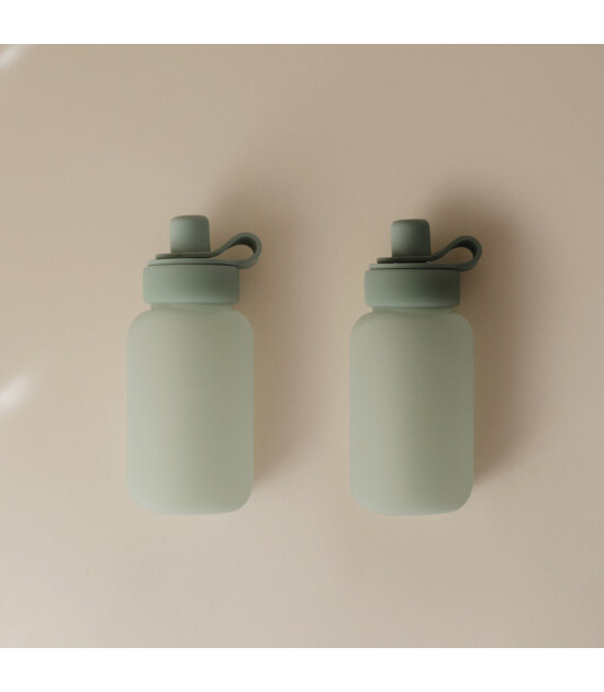 Mushie Silikon Püre Şişesi (2 Adet) // Cambridge Blue