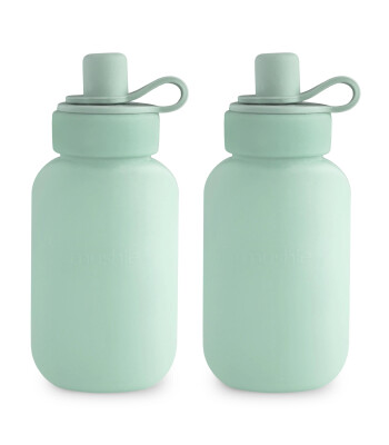 Mushie Silikon Püre Şişesi (2 Adet) // Cambridge Blue