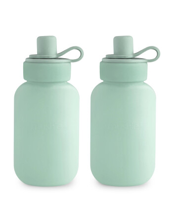 Mushie Silikon Püre Şişesi (2 Adet) // Cambridge Blue