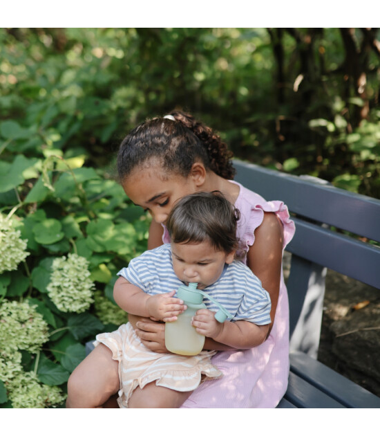 Mushie Silikon Püre Şişesi (2 Adet) // Cambridge Blue