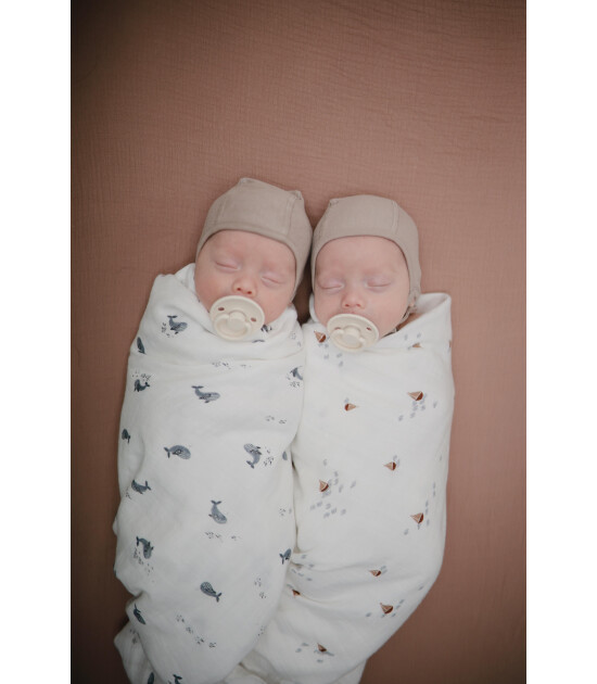 Mushie Organik Müslin Örtü // Whales