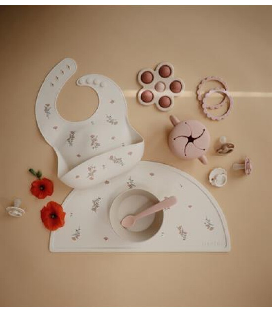 Mushie Silikon Mat // Pink Flowers