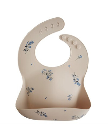 Mushie Silikon Mama &Ouml;nl&uuml;k // Lilac Flowers