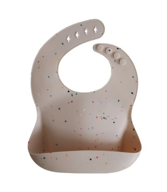 Mushie Silikon Mama Önlük // Vanilla Confetti