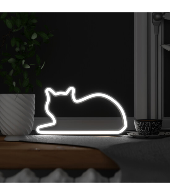 Mustard Led Işık // Sitting Cat
