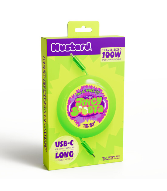 Mustard Juicy Boosta Hızlı Şarj Kablosu // Yeşil