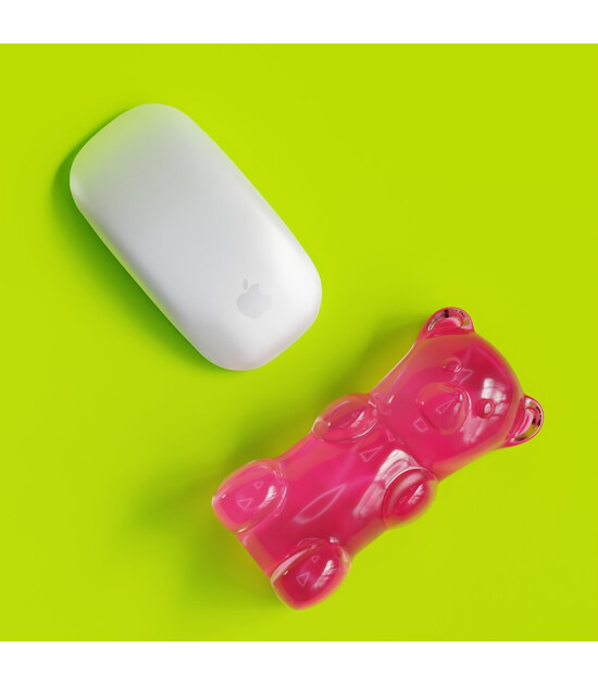 Mustard Gummy Bear Mouse Bilek Desteği - Pembe