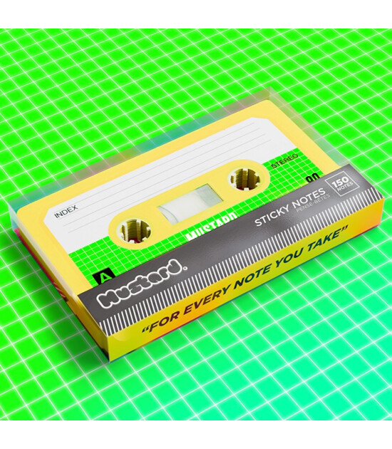 Mustard Kaset Sticky Not Kağıdı