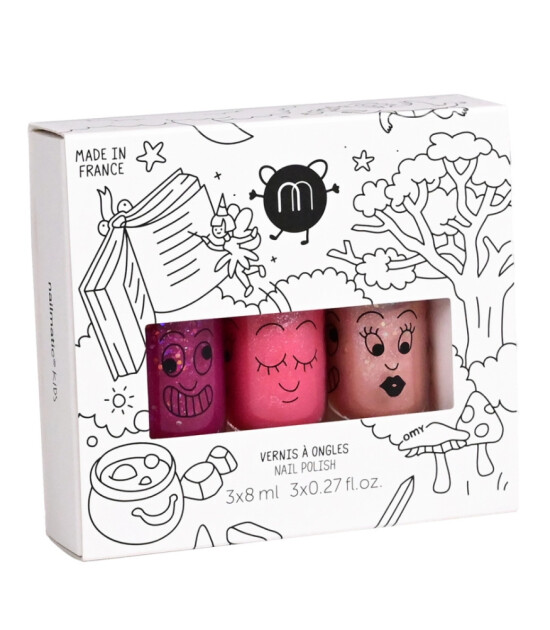 Nailmatic Kids Su Bazlı Çocuk Tırnak Cilası 3'lü Set // Magic Forest 303