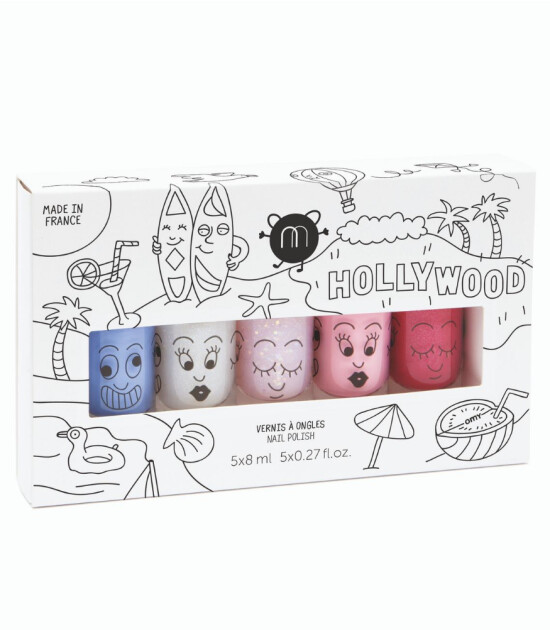 Nailmatic Kids Su Bazlı Çocuk Tırnak Cilası 5'li Set // Hollywood