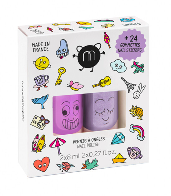 Nailmatic Kids Su Bazlı Tırnak Cila + Sticker Set // WOW (Marshi-Piglou)