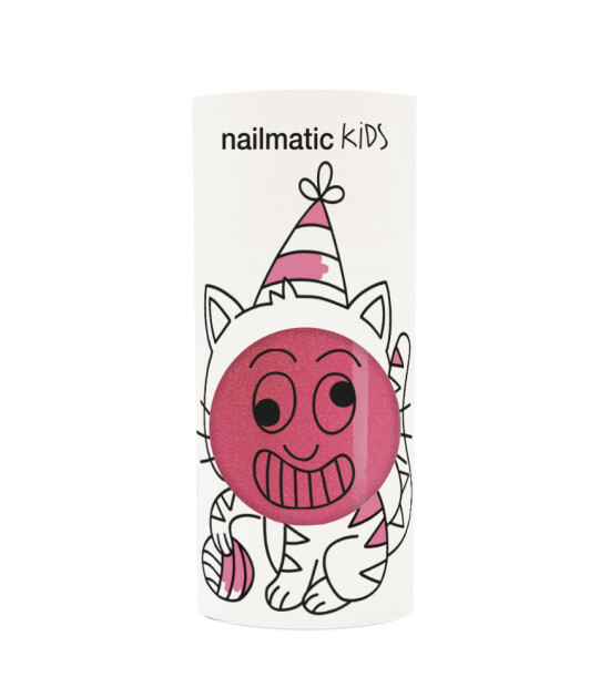 Nailmatic Kids Su Bazlı Çocuk Tırnak Cilası // Kitty (Simli Pembe)