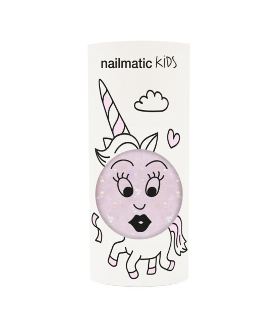 Nailmatic Kids Su Bazlı Çocuk Tırnak Cilası // Polly (Simli Açık Pembe)