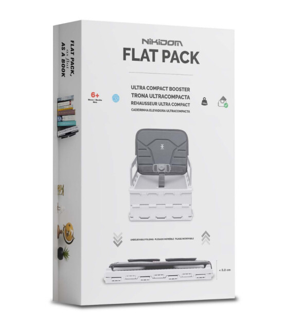 Nikidom Flat Pack Booster Katlanabilir Portatif Mama Sandalyesi // Gri