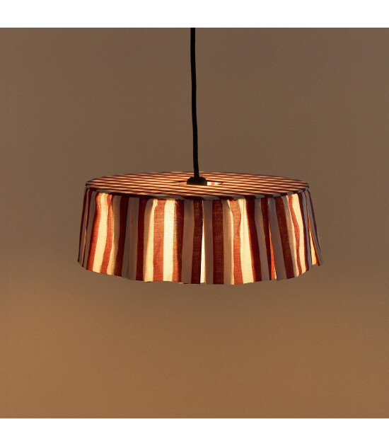 Nobodinoz Vibes Aydınlatma Şapkası, 40cm çap, Maroon Stripes