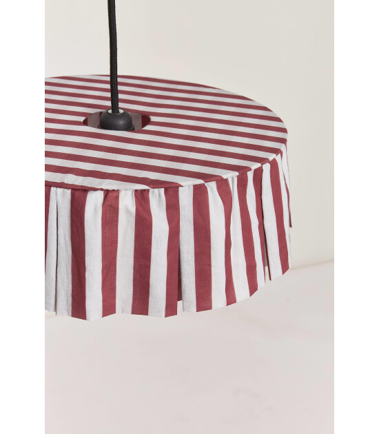 Nobodinoz Vibes Aydınlatma Şapkası, 40cm çap, Maroon Stripes