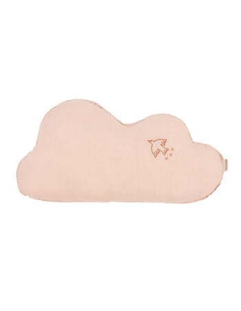 Nobodinoz İşlemeli Fransız Keten Yastık, Cloud Powder Pink