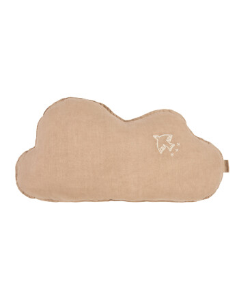 Nobodinoz İşlemeli Fransız Keten Yastık, Cloud Sesame