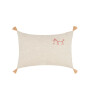 Nobodinoz İşlemeli Fransız Keten Yastık, Greige