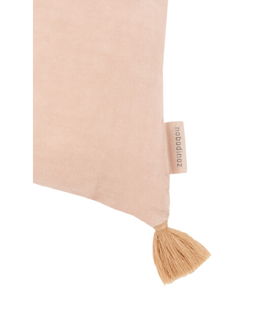 Nobodinoz İşlemeli Fransız Keten Yastık, Powder Pink
